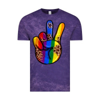 Cloud Purple pride leopard peace hand Vintage Tee - JahusDesignShop