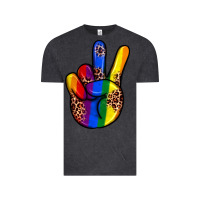 Vintage Black pride leopard peace hand Vintage Tee - JahusDesignShop