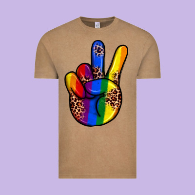 Pride Leopard Peace Hand Vintage Tee Designed By Jahusdesignshop