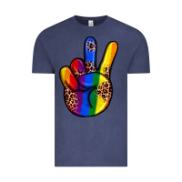 Vintage Denim pride leopard peace hand Vintage Tee - JahusDesignShop