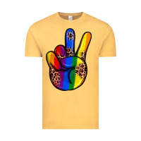 Vintage Mustard pride leopard peace hand Vintage Tee - JahusDesignShop
