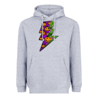 Heather Grey halloween lightning bolt Heavyweight Hoodie - BundleAndBundleShop