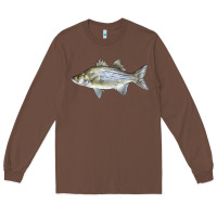 Chestnut White Bass Fish Illustrations Long Sleeve Tee - LillyAllenDesigns