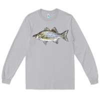 Moon Dust White Bass Fish Illustrations Long Sleeve Tee - LillyAllenDesigns
