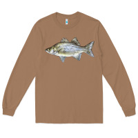 Toasted Coconut White Bass Fish Illustrations Long Sleeve Tee - LillyAllenDesigns