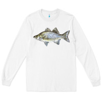 White White Bass Fish Illustrations Long Sleeve Tee - LillyAllenDesigns