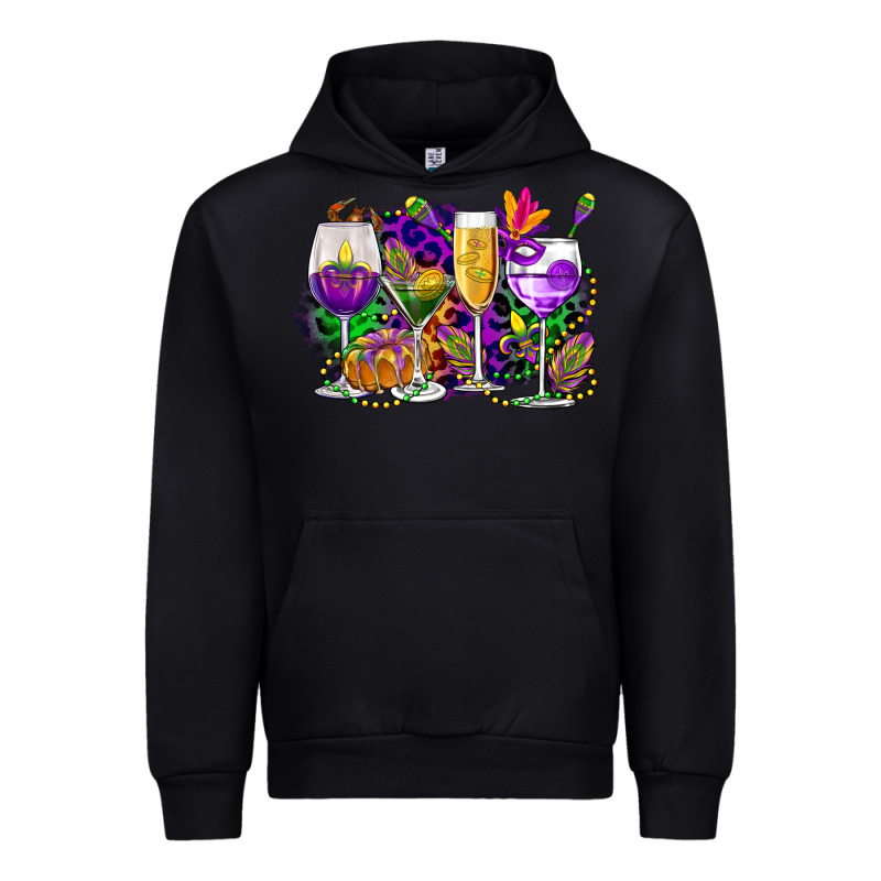 Mardi Gras Wine Glasses Cowgirl Urban Hoodie by CowGirlArtShop | Teevron
