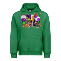 Emerald mardi gras wine glasses cowgirl Urban Hoodie - CowGirlArtShop
