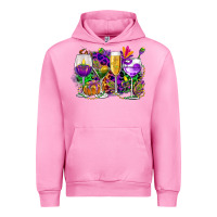 Fuchsia Pink mardi gras wine glasses cowgirl Urban Hoodie - CowGirlArtShop