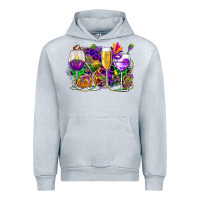 Heather Grey mardi gras wine glasses cowgirl Urban Hoodie - CowGirlArtShop