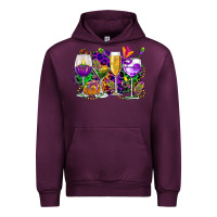 Mauve Wine mardi gras wine glasses cowgirl Urban Hoodie - CowGirlArtShop