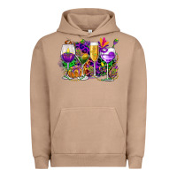 Pigment Burro mardi gras wine glasses cowgirl Urban Hoodie - CowGirlArtShop