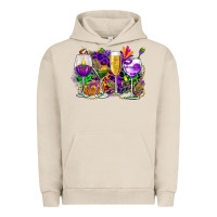Pigment French Oak mardi gras wine glasses cowgirl Urban Hoodie - CowGirlArtShop