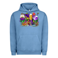 Pigment Pebble Blue mardi gras wine glasses cowgirl Urban Hoodie - CowGirlArtShop