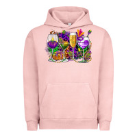 Pigment Salmon mardi gras wine glasses cowgirl Urban Hoodie - CowGirlArtShop