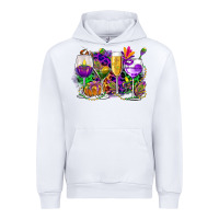 White mardi gras wine glasses cowgirl Urban Hoodie - CowGirlArtShop