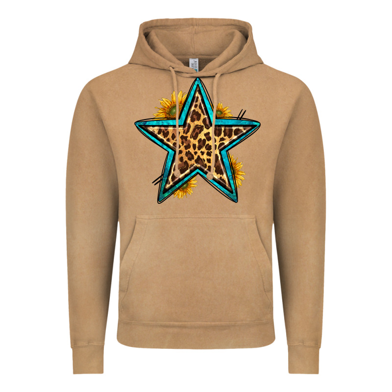 Western Leopard Star Vintage Hoodie by HRA Design Shop | Teevron