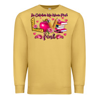 Antique Gold in october we wear pink teacher Premium Sweatshirt - LillyAllenDesigns