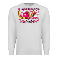 Dove Grey in october we wear pink teacher Premium Sweatshirt - LillyAllenDesigns