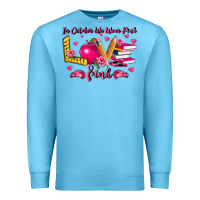 Ocean Blue in october we wear pink teacher Premium Sweatshirt - LillyAllenDesigns