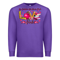 Purple in october we wear pink teacher Premium Sweatshirt - LillyAllenDesigns