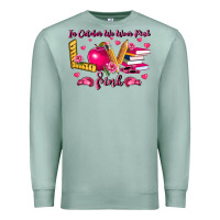 Seafoam in october we wear pink teacher Premium Sweatshirt - LillyAllenDesigns