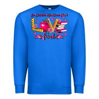 True Royal in october we wear pink teacher Premium Sweatshirt - LillyAllenDesigns