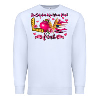 White in october we wear pink teacher Premium Sweatshirt - LillyAllenDesigns