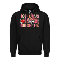 Black 100 days brighter Zipper Hoodie - MaliasSmallBusiness