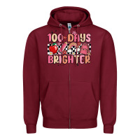 Burgundy 100 days brighter Zipper Hoodie - MaliasSmallBusiness