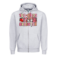 Heather Grey 100 days brighter Zipper Hoodie - MaliasSmallBusiness