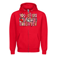 Red 100 days brighter Zipper Hoodie - MaliasSmallBusiness
