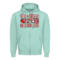 Seafoam 100 days brighter Zipper Hoodie - MaliasSmallBusiness