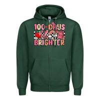Sports Green 100 days brighter Zipper Hoodie - MaliasSmallBusiness