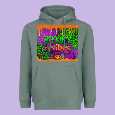 Spooky Vibes Tumbler Heavyweight Hoodie Designed By Bundleandbundleshop