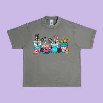 Race Day Coffe Cup Urban Heavy Tee Designed By Adodesignshop