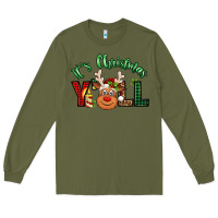 Army Green it's christmas y'all reindeer Long Sleeve Tee - Jasminsmagicworld