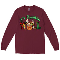 Burgundy it's christmas y'all reindeer Long Sleeve Tee - Jasminsmagicworld