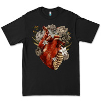 Black Flower anatomical heart Premium Tee - RanaPortraitStore