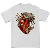 Dove Grey Flower anatomical heart Premium Tee - RanaPortraitStore