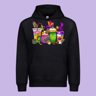 Mardi Gras Coffee Cups Cowgirl Urban Hoodie Designed By Cowgirlartshop