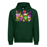 Forest Green mardi gras coffee cups cowgirl Urban Hoodie - CowGirlArtShop
