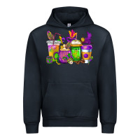 Navy mardi gras coffee cups cowgirl Urban Hoodie - CowGirlArtShop