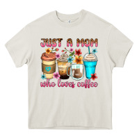 Cream just a mom who loves coffee Heavy Core Tee - Zillion Design Studio