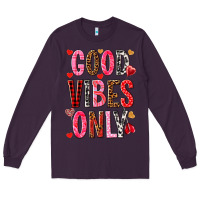 Plum good vibes only Long Sleeve Tee - NancyCooperArtShop