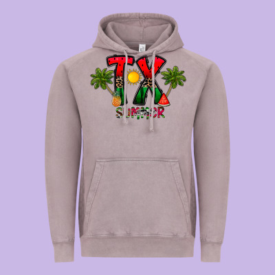 Texas Summer Vintage Hoodie Designed By Cowhidedigitalart