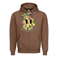Smiley Face Mardi Gras Zipper Hoodie | Teevron