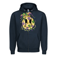 Navy smiley face mardi gras Zipper Hoodie - MaliasSmallBusiness