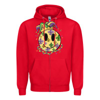 Red smiley face mardi gras Zipper Hoodie - MaliasSmallBusiness