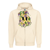 Sandshell smiley face mardi gras Zipper Hoodie - MaliasSmallBusiness